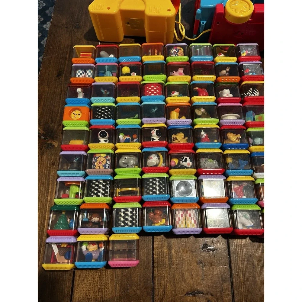 Fisher Price Peek A Blocks Poppity Pop Elephant & Giraffe With‎ 67 Peek Blocks
